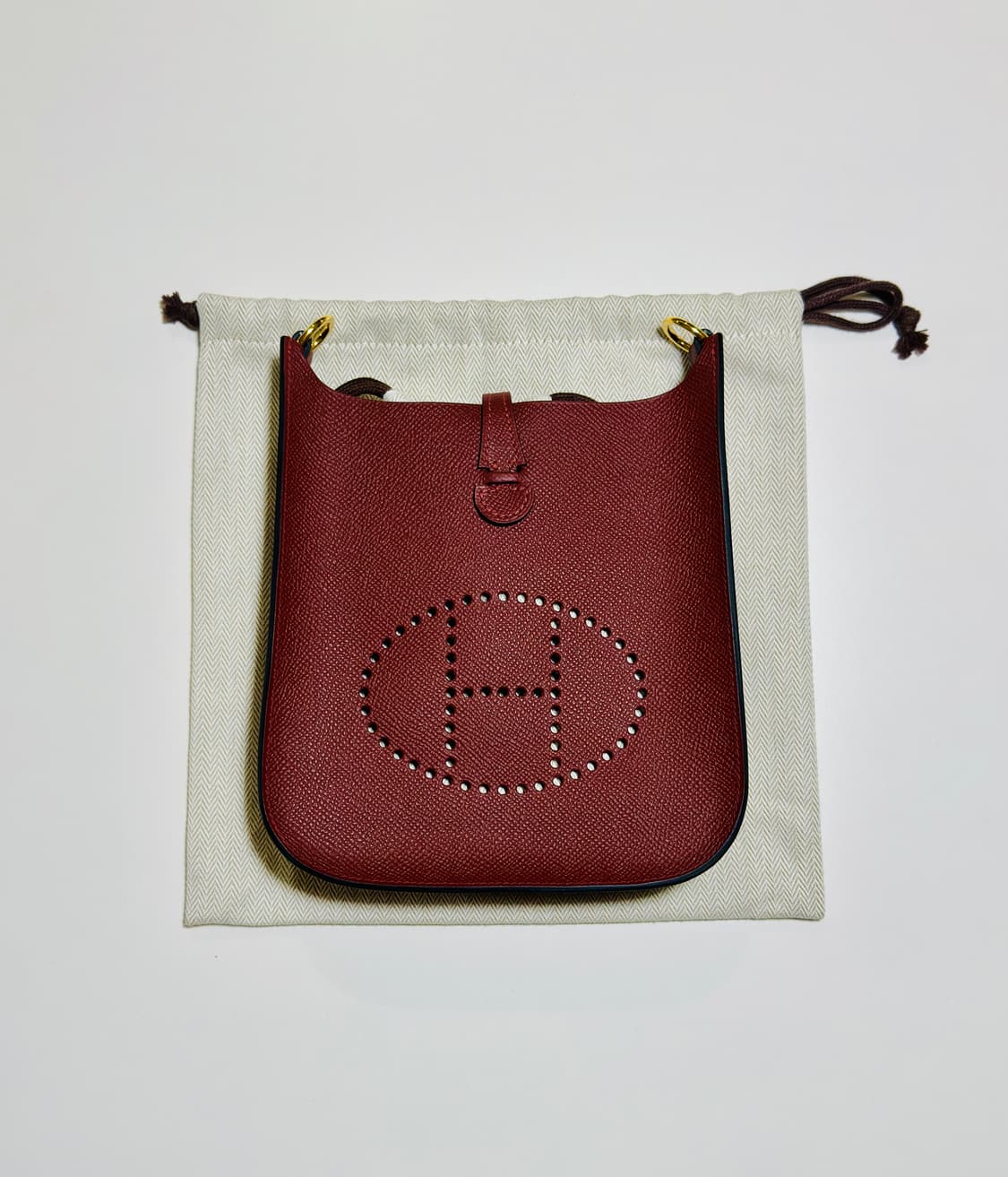 에르메스 신형 에블린 셀리에 16 엡솜 루즈 금장 신품 미블린 미니 상품이미지4