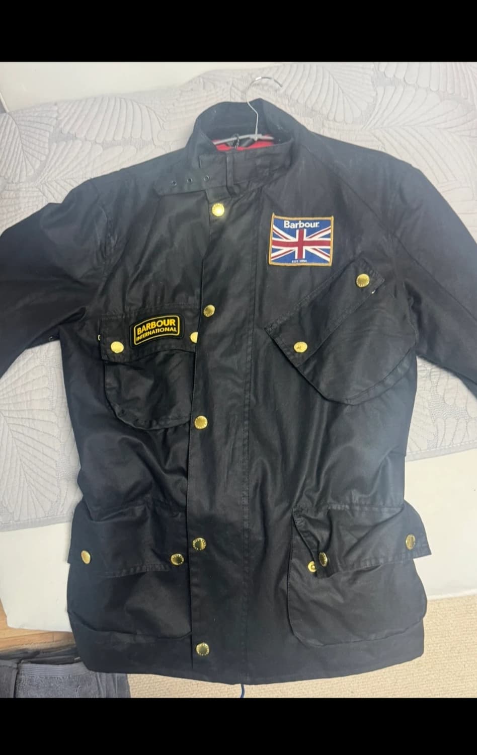 바버 인터내셔널 유니언잭 왁스 자켓 L 상품이미지1