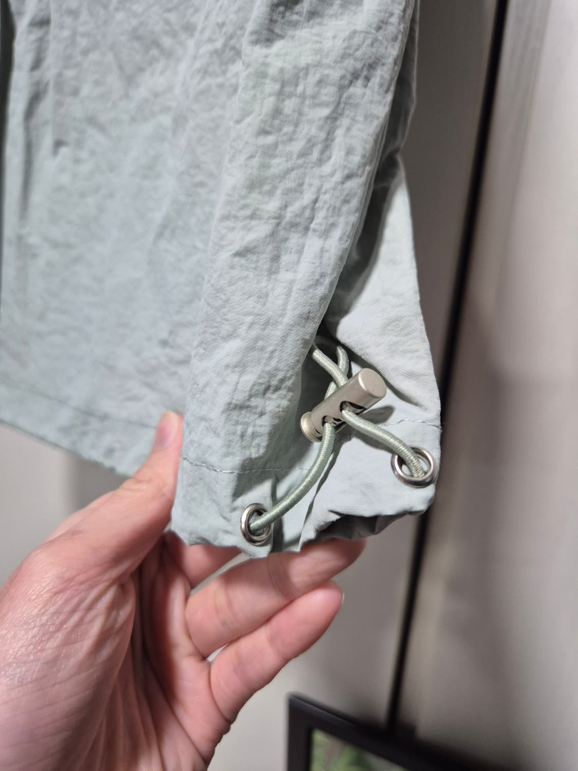 (세일)(새상품)아날로그걸 크롭 바람막이 셋업 민트그레이 상품이미지10