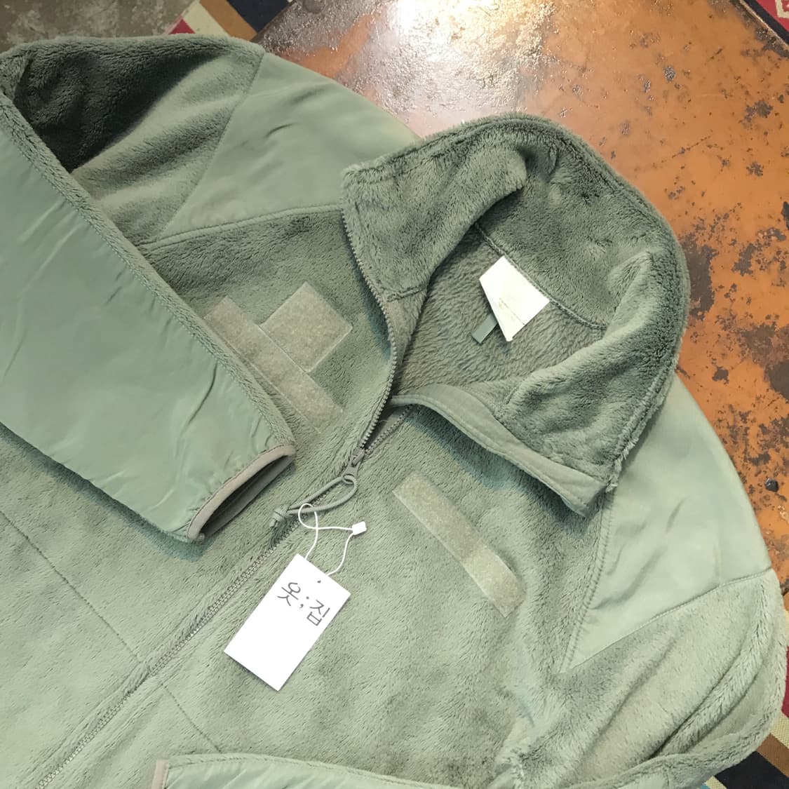 Us army 미군 카키 플리스 집업 자켓 남성 110 사이즈 상품이미지2