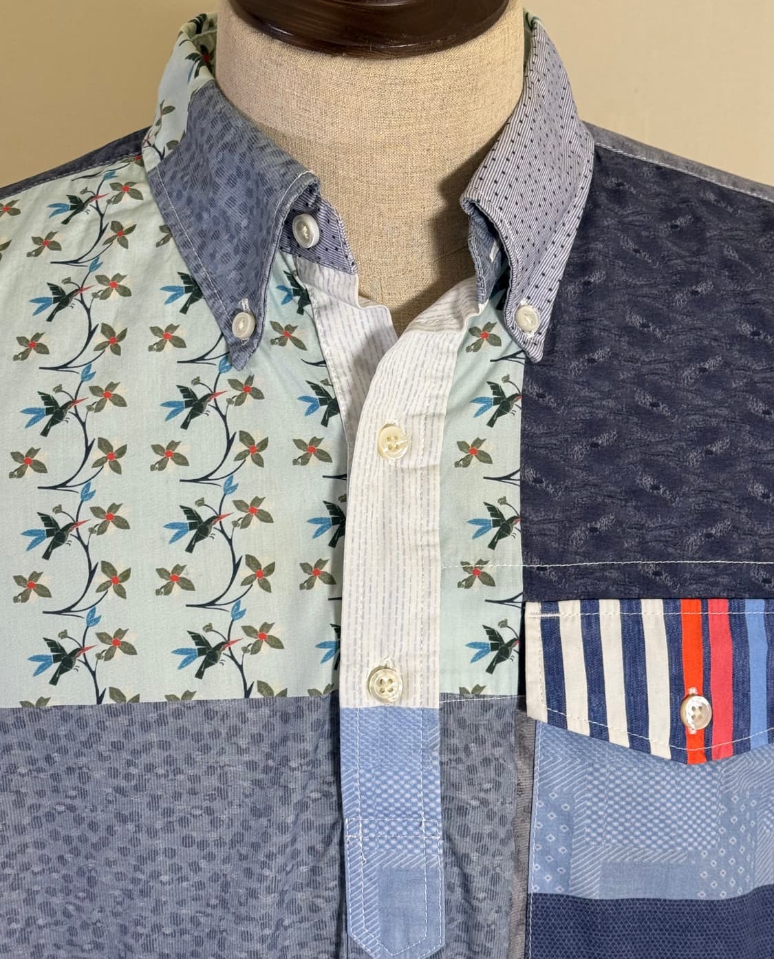 Engineered Garments 패치워크 반팔 셔츠 M (Made i 상품이미지3