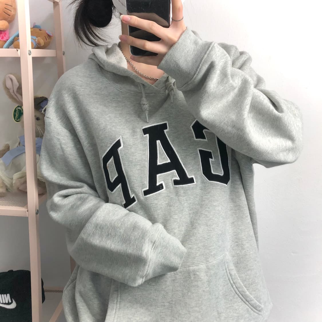 갭 그레이 왕아방 후디 상품이미지2