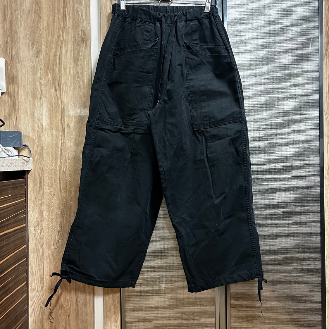 아더핏 블랙 밴딩 와이드 퍼티그 팬츠 F 상품이미지1