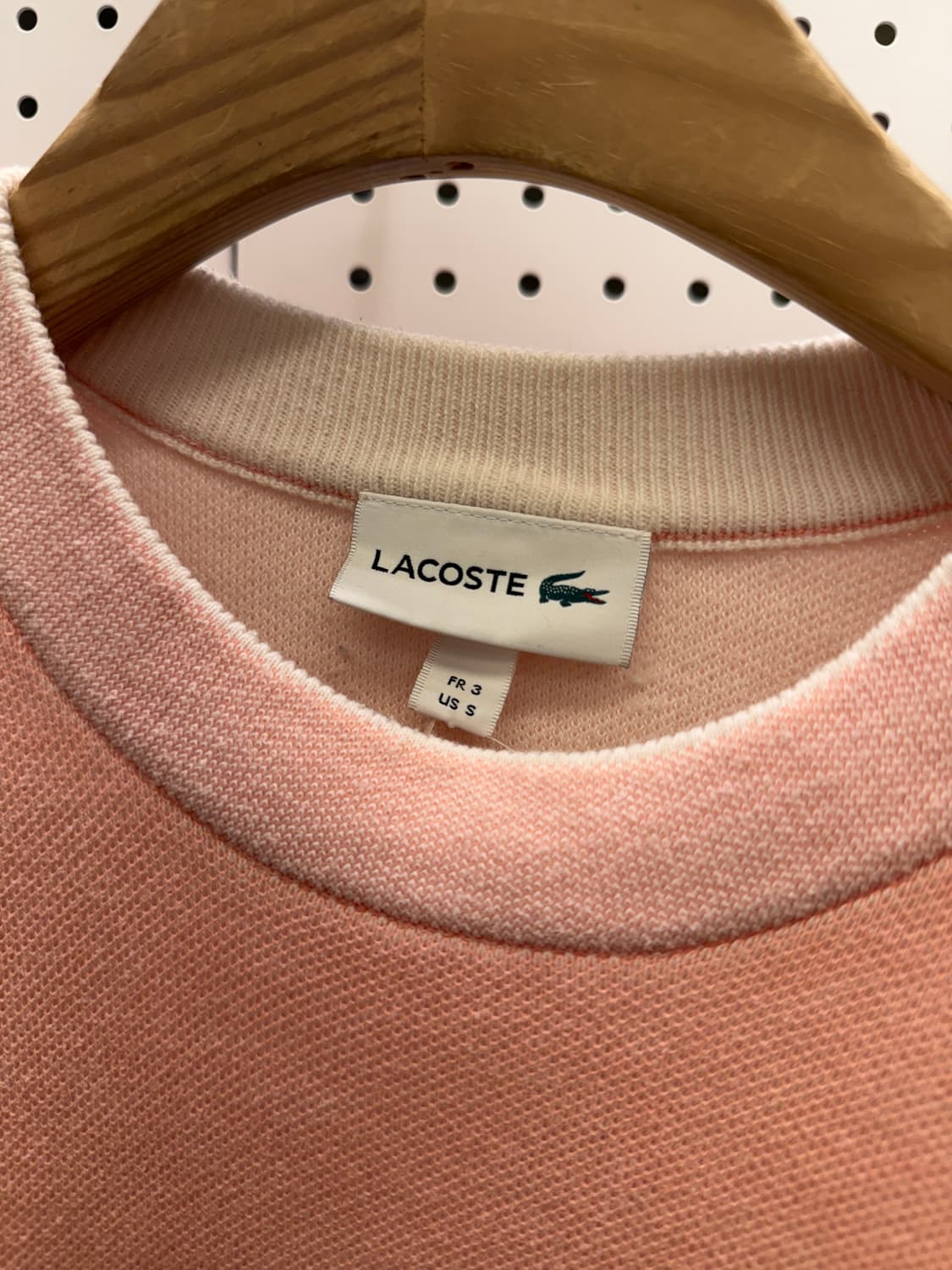 라코스테 크록 로고 라운드 니트 핑크 U800 상품이미지5