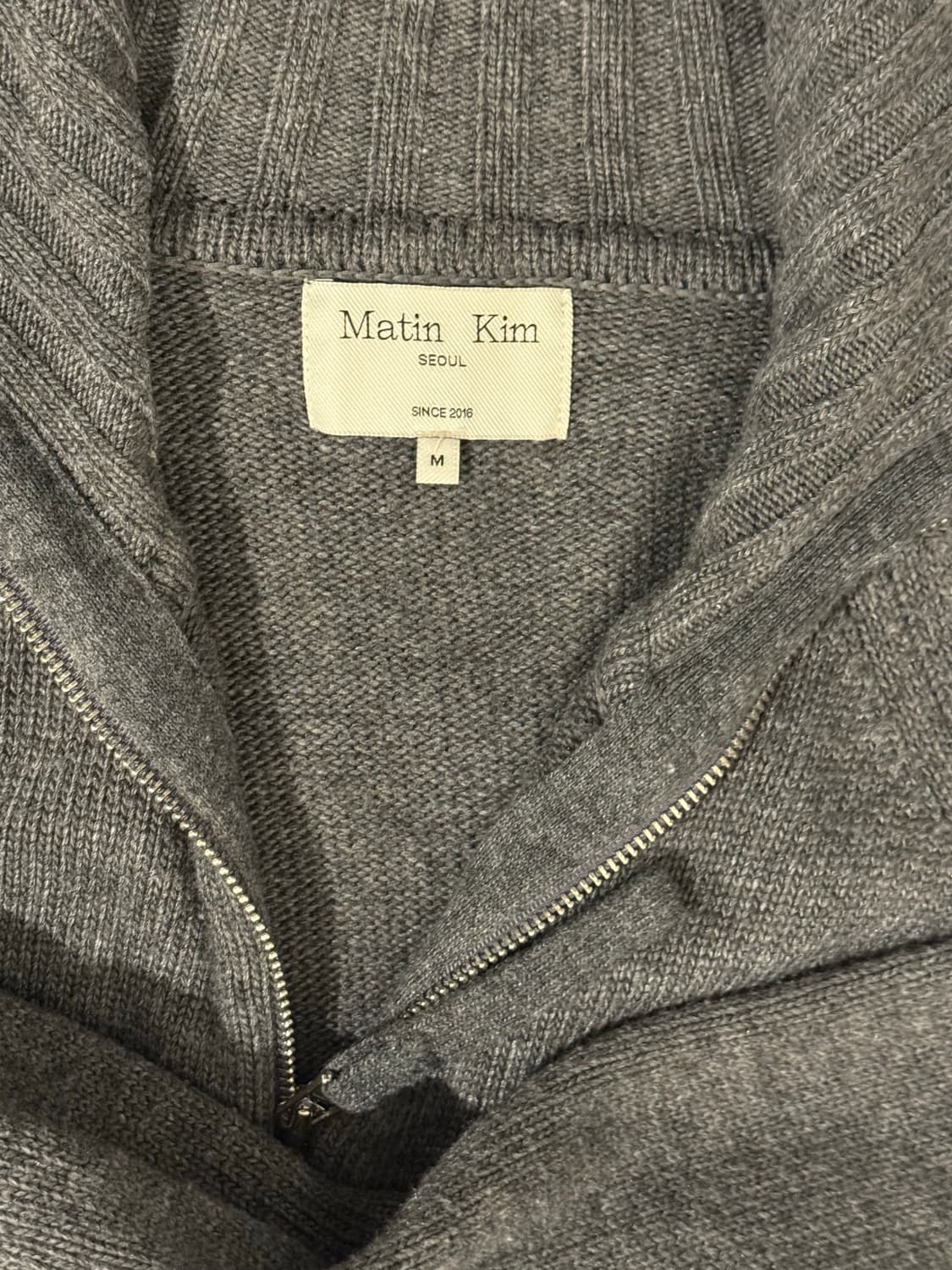 (W) 마뗑킴 니트집업 그레이 M 상품이미지5