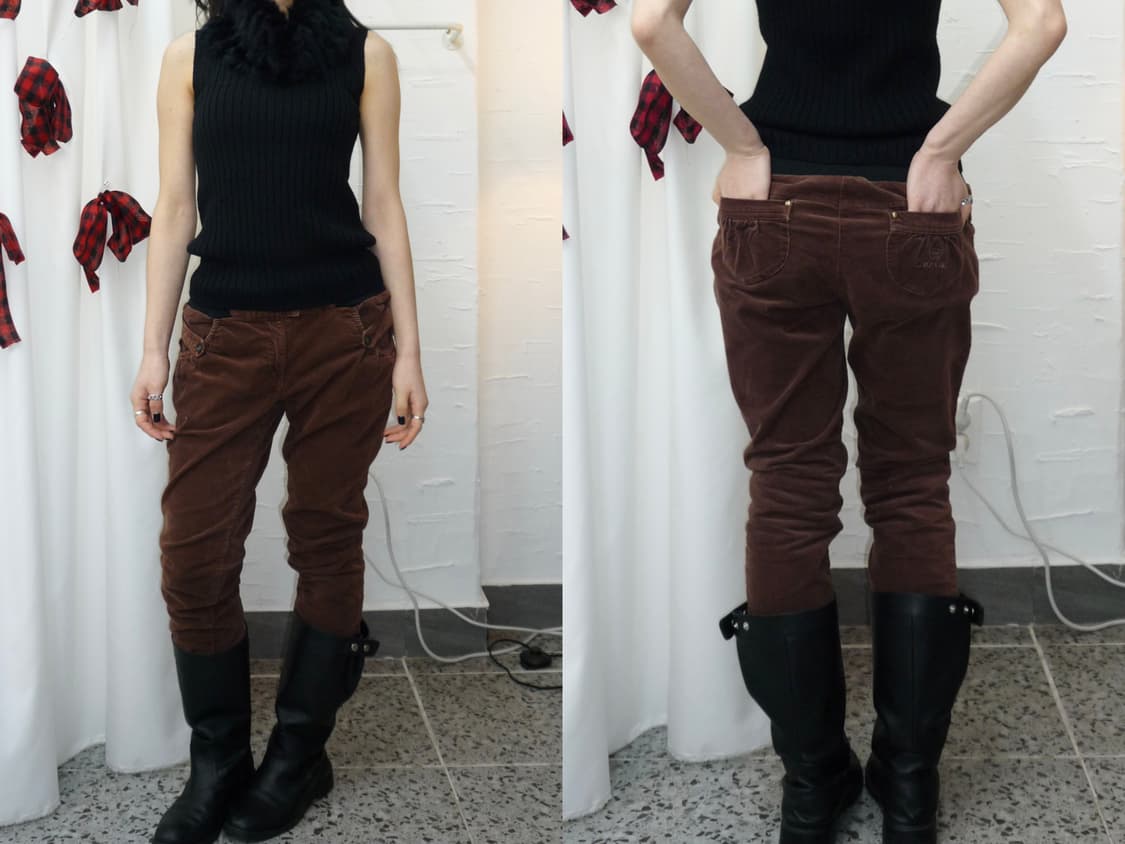 brown suede skinny pants 상품이미지1
