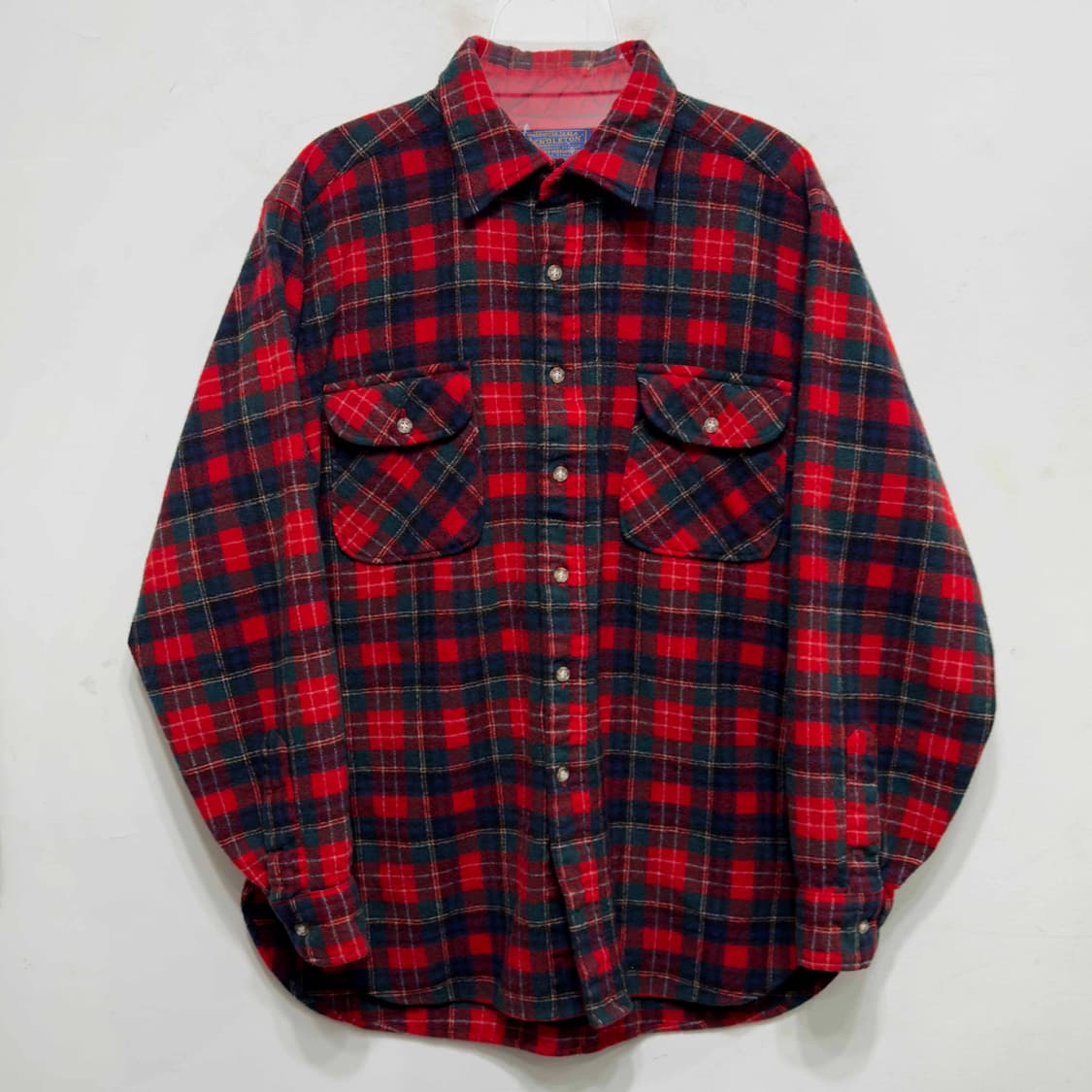 80s 펜들턴 버진울 체크 셔츠 USA 상품이미지1