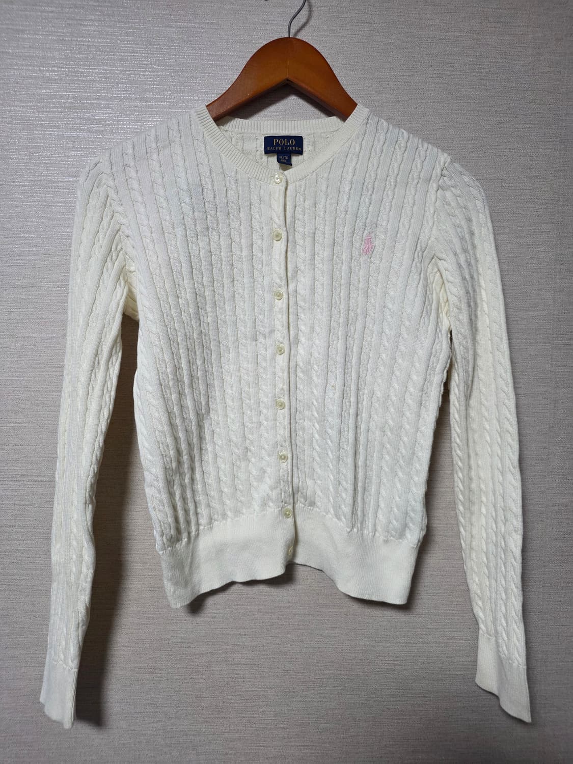 폴로 걸즈 크림색 가디건 XL 상품이미지1