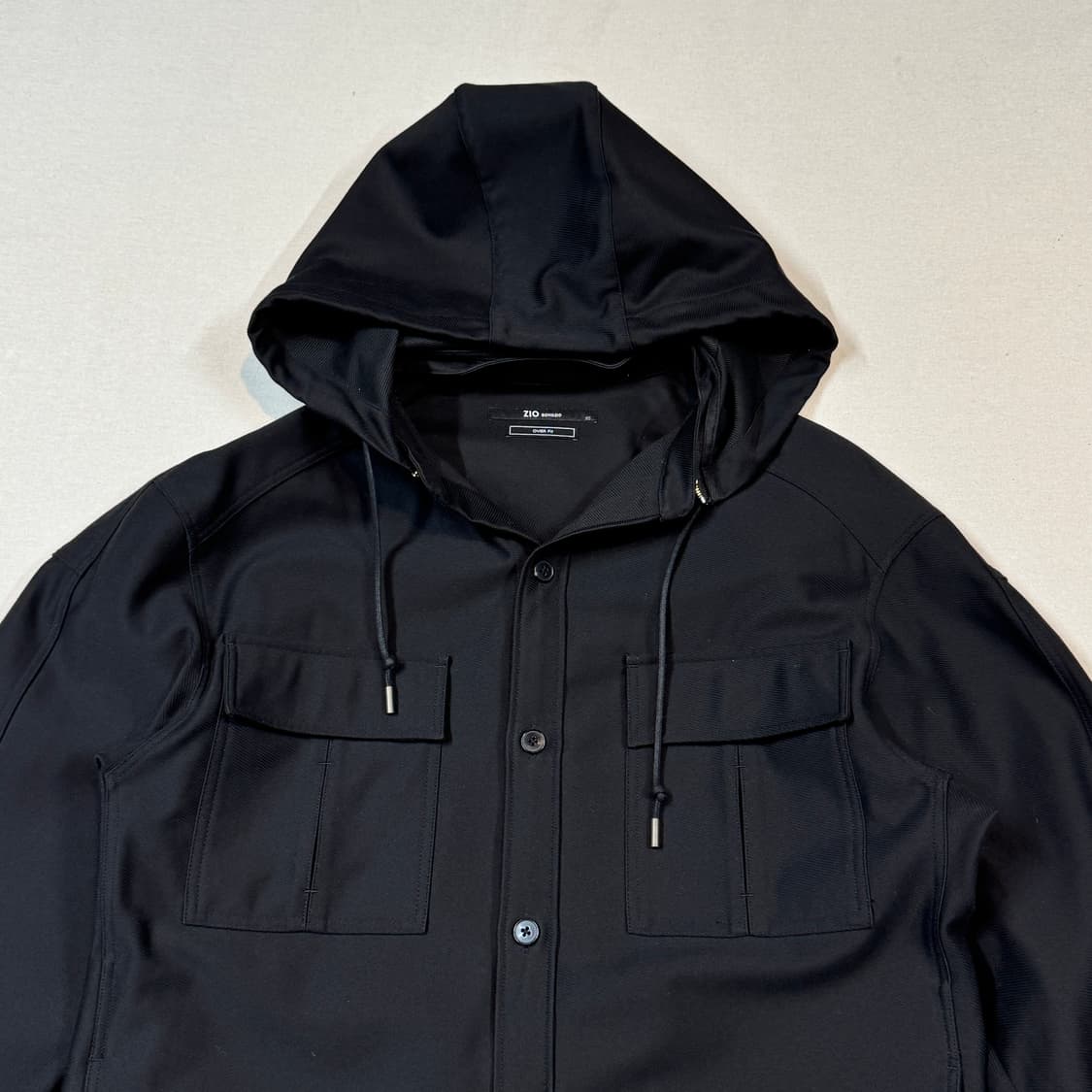 M) ZIO 송지오 버튼다운 오버핏 후드 셔츠 자켓 상품이미지3