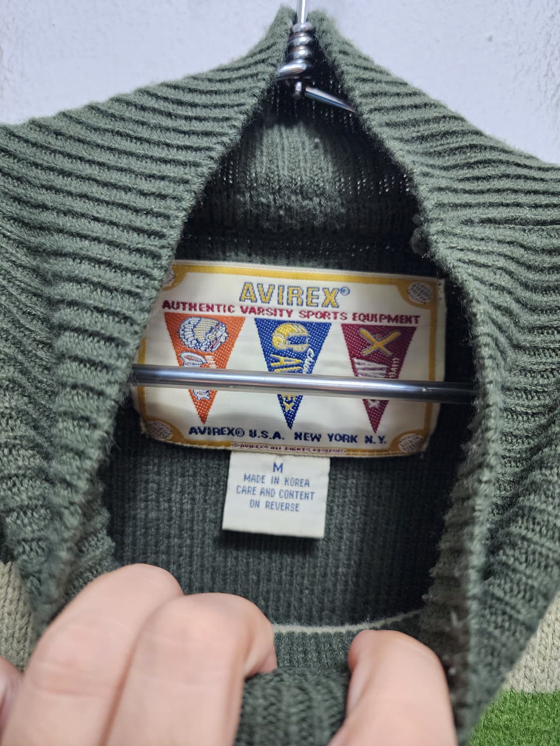 90s AVIREX 아비렉스 USA 터틀넥 니트 스웨터 상품이미지4