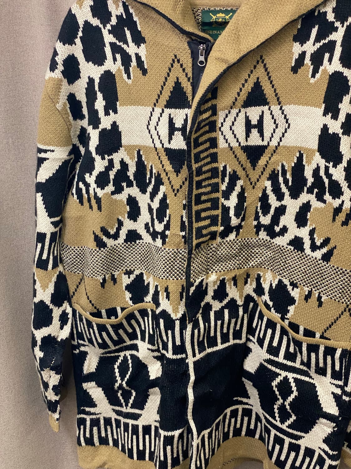 빈티지 헤비 니트 후드 집업 상품이미지2