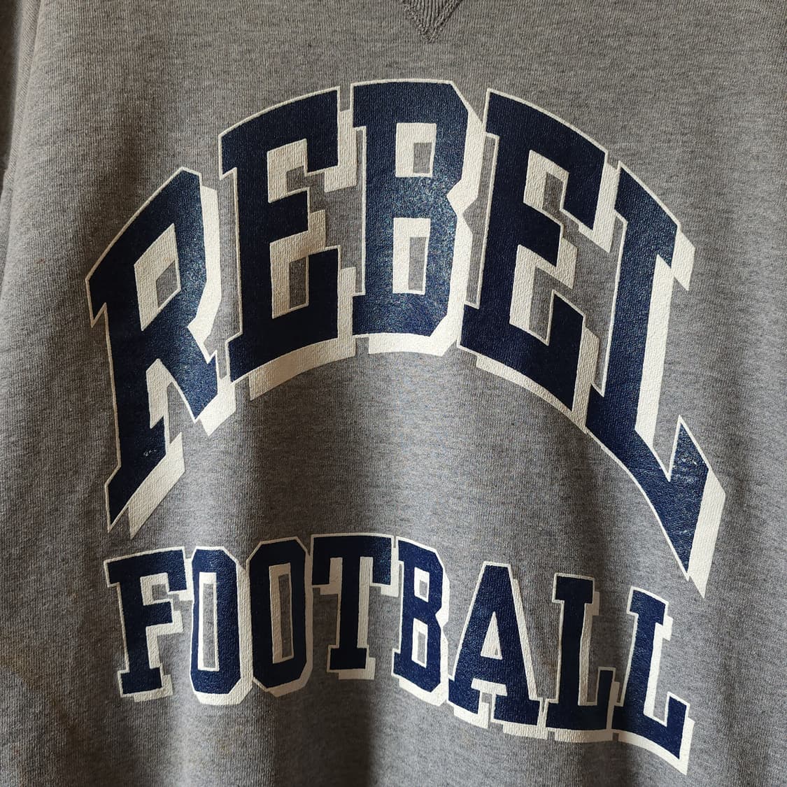 90s 러셀 맨투맨 스웻셔츠 레벨 풋볼 빈티지 레터링 그레이 상품이미지5
