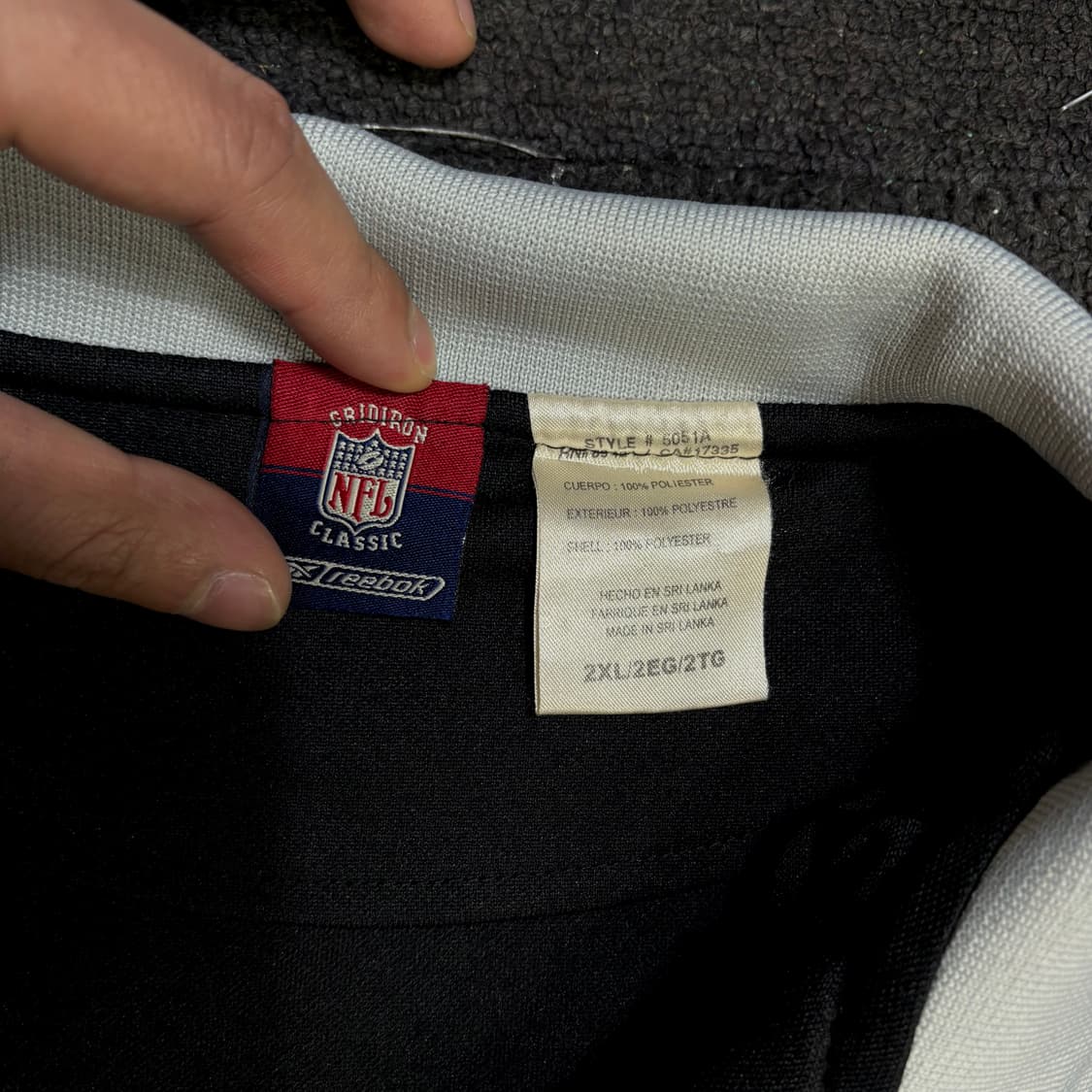 리복 레이더스 60주년 한정판 오버핏 트랙탑 빅로고 져지 2XL 상품이미지7