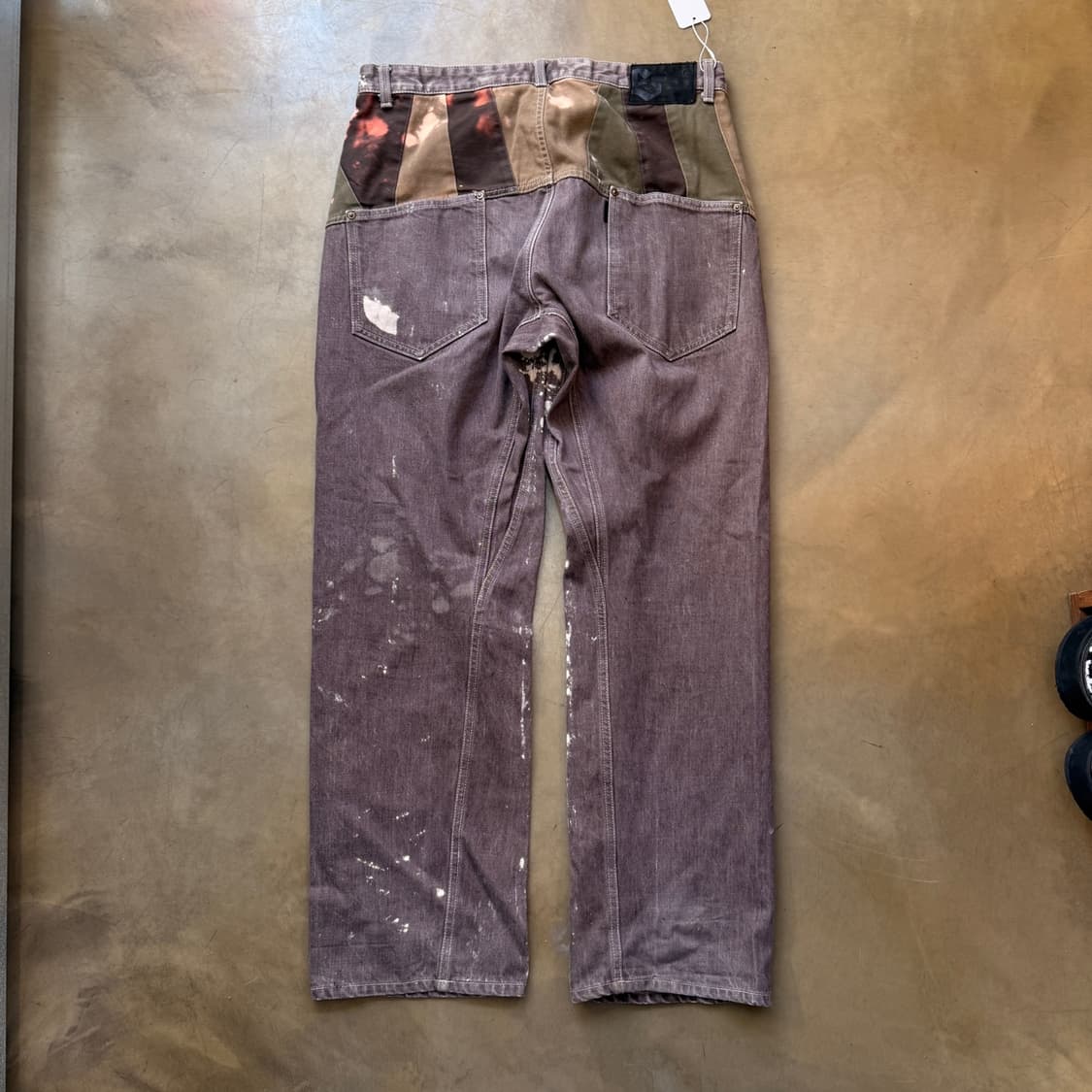 스캐너 에비스계 일본스트릿 페인팅 페이딩 패치워크 데님 팬츠 34 상품이미지4