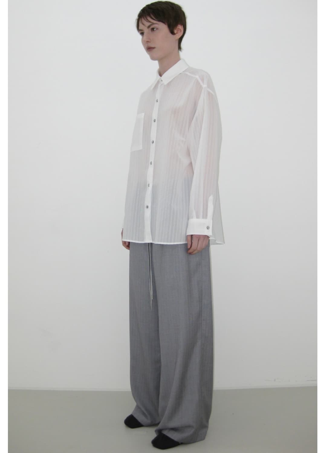 카셀 CACELE STRIPE SHEER SHIRTS cos 상품이미지7