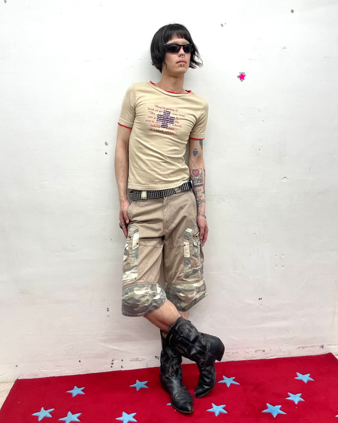 red cross lettering T-shirt  상품이미지5