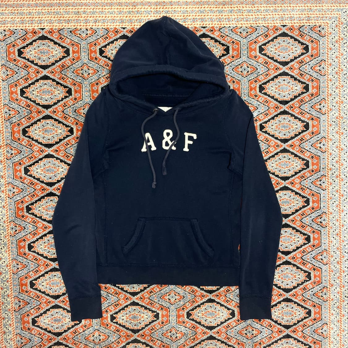 아베크롬비 스펠로고 네이비 후드티셔츠 여성M  상품이미지1