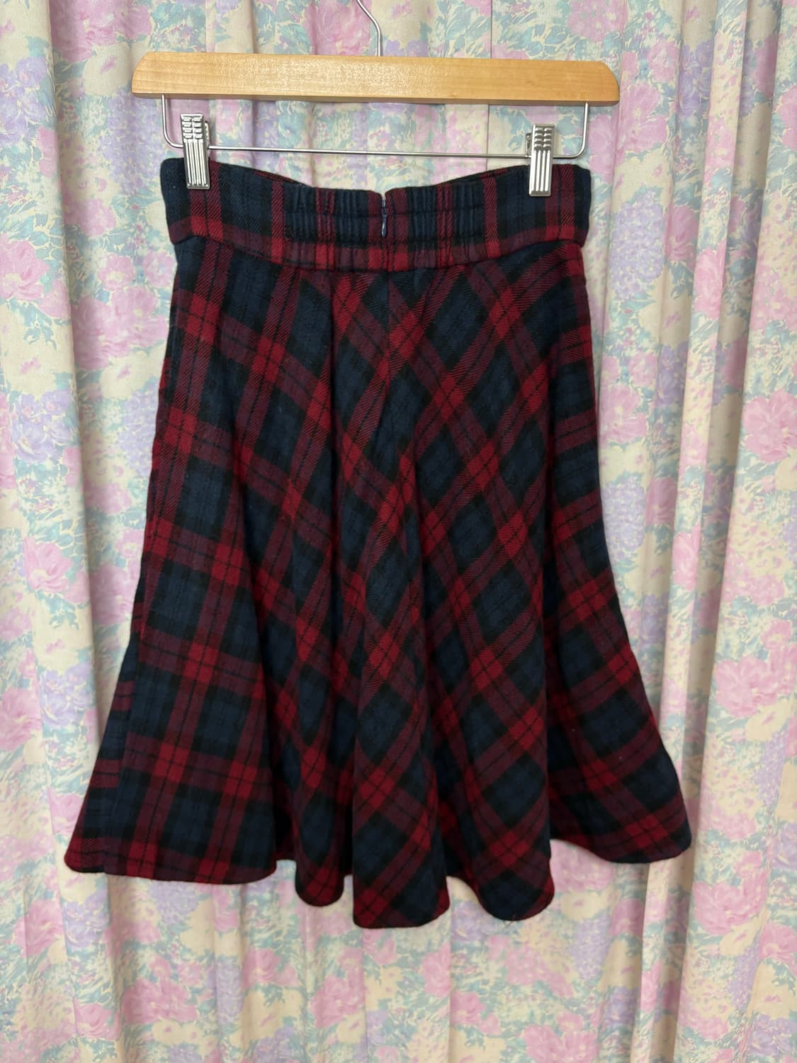 레드 체크 리본 포인트 스커트 상품이미지5