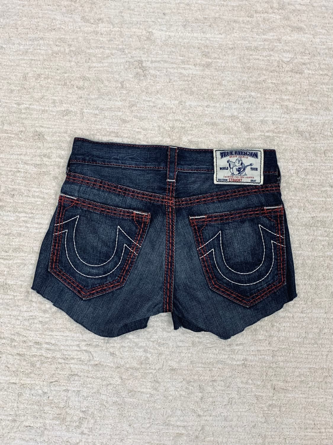 True Religion Red-Stitched Denim Shorts 상품이미지3