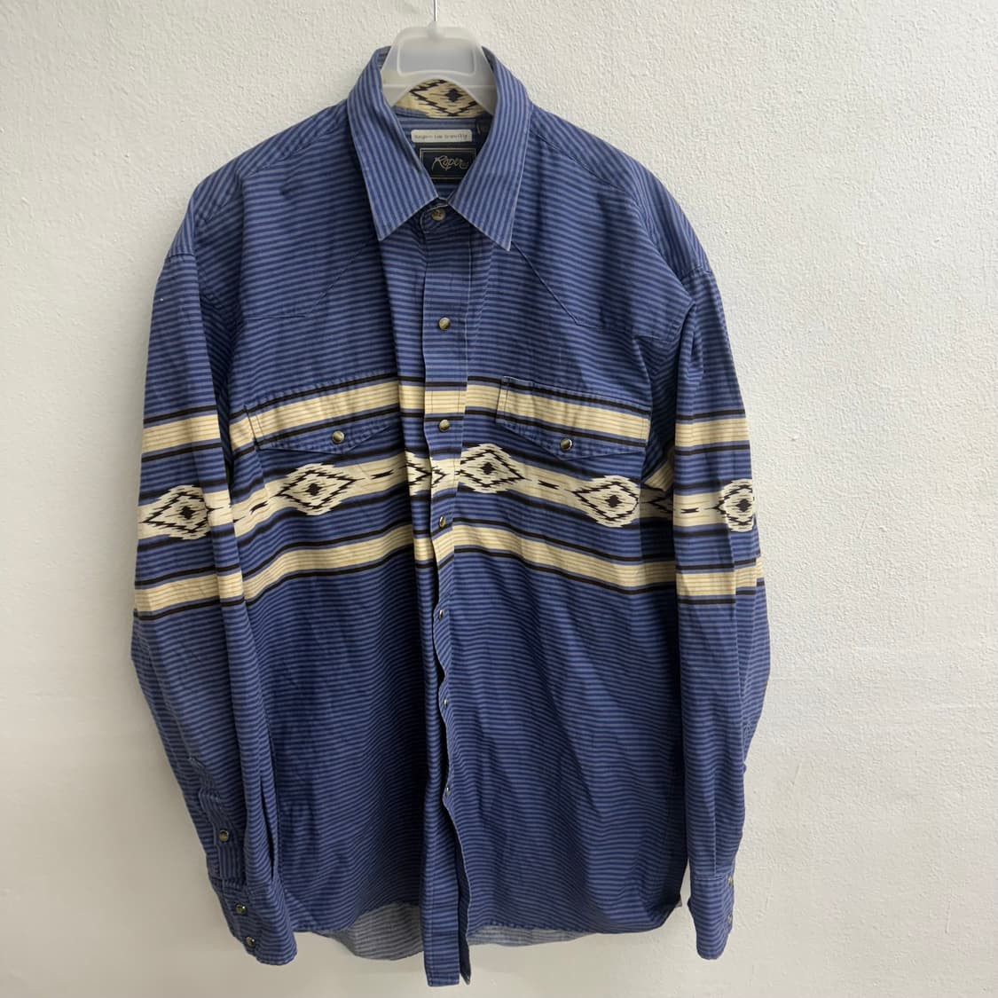90S usa Roper 나바호 블루컬러 웨스턴 셔츠 M 상품이미지1