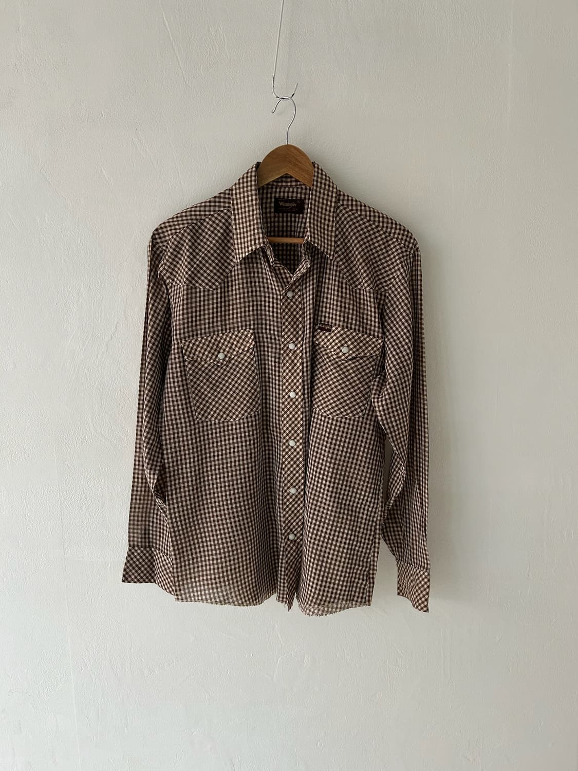 80's vtg Wrangler check  Western shirt. 상품이미지1