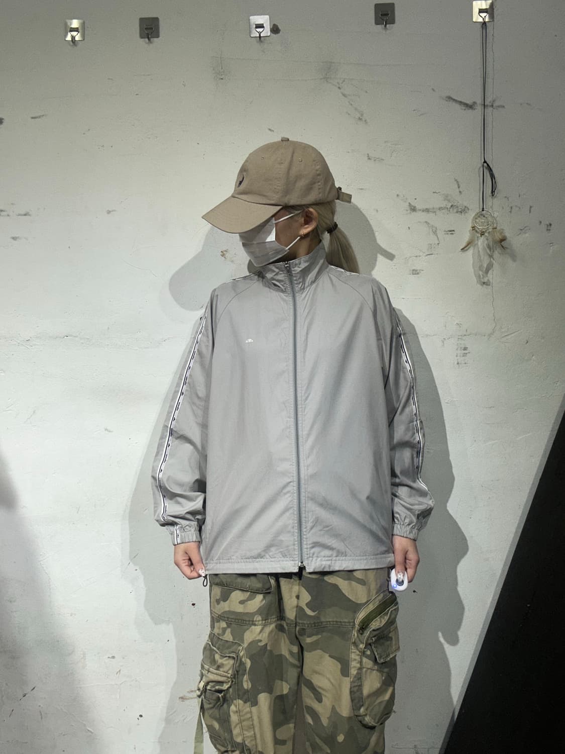 엘레쎄 일본판 그레이 오버핏 바람막이 자켓 L 상품이미지2