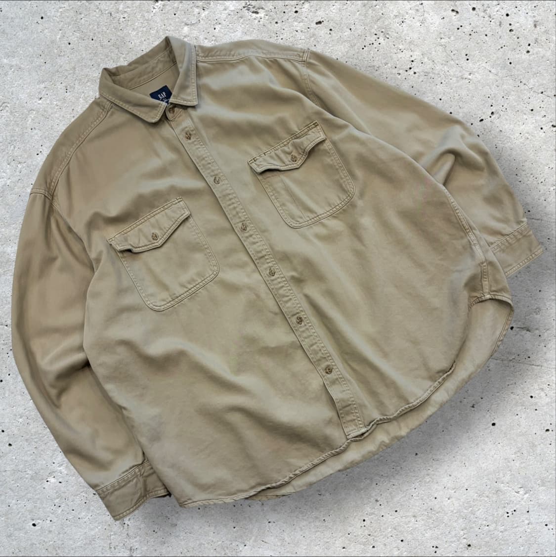 [2XL] GAP 갭 베이지 포켓 빅 셔츠 남방 C730 상품이미지1