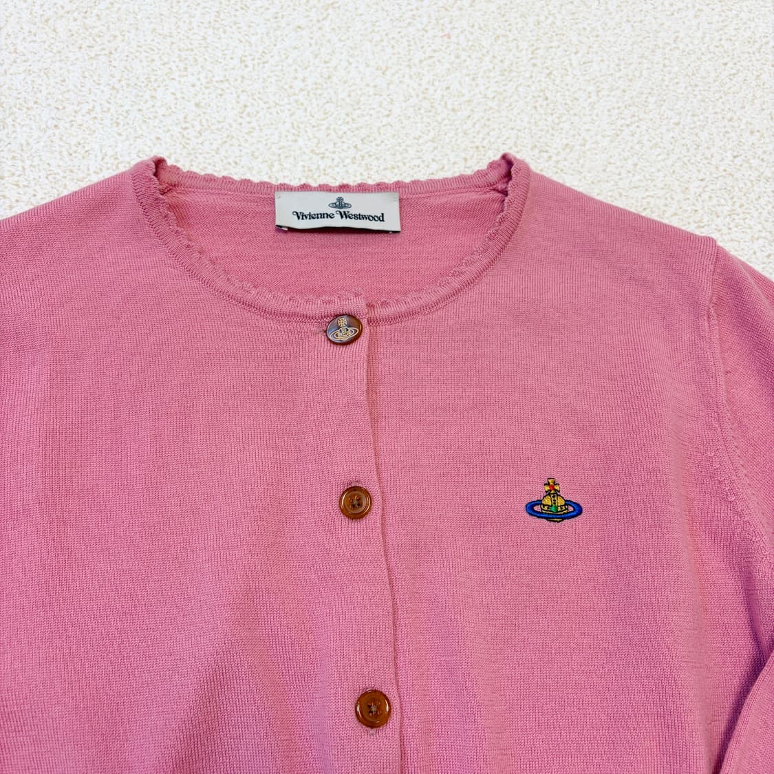 비비안웨스트우드 베아 크롭 가디건 핑크 상품이미지2