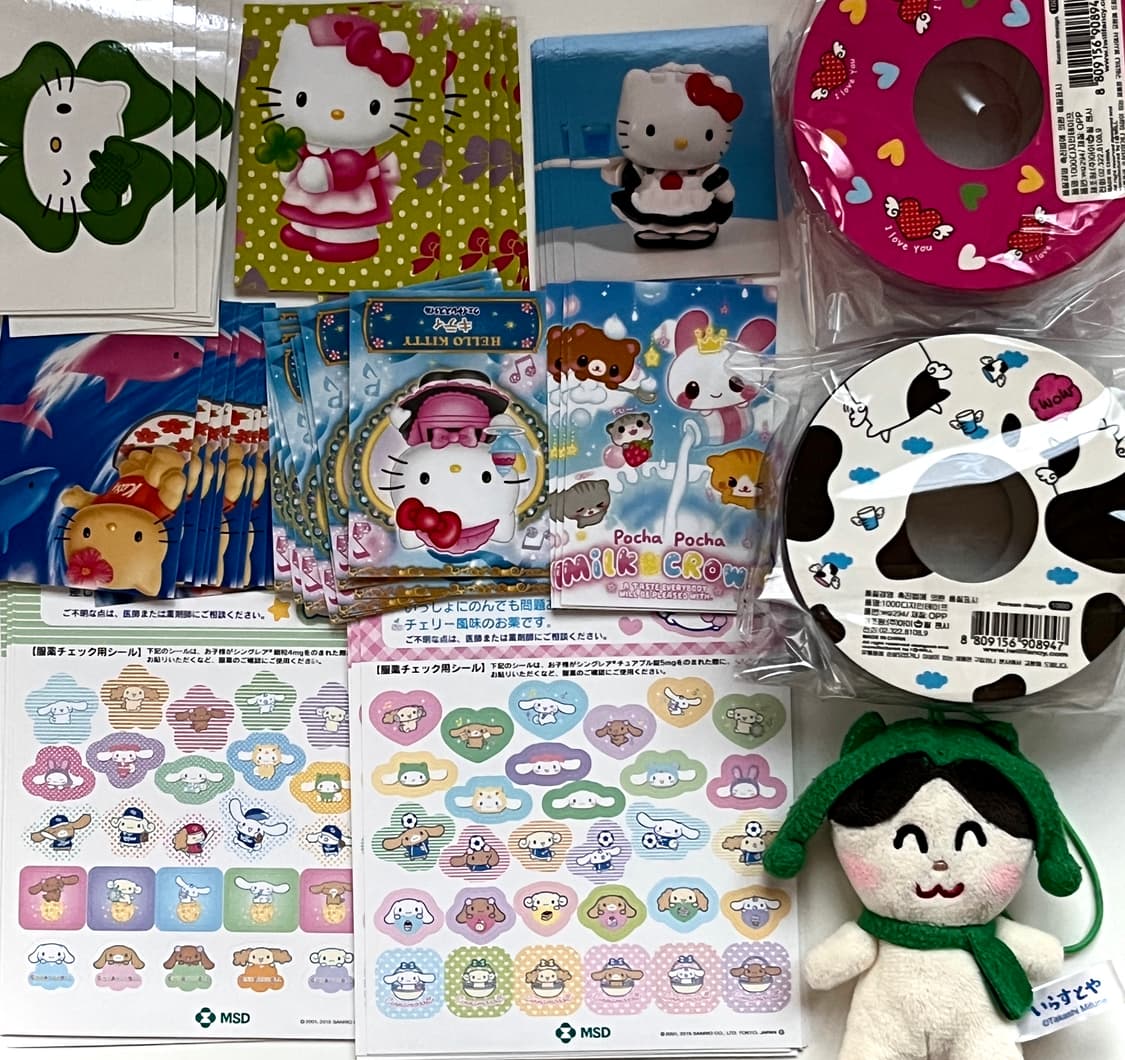 무배) 여러종류 산리오 스티커 키링 |이라스토야 다꾸 키티 스티커 등 상품이미지1