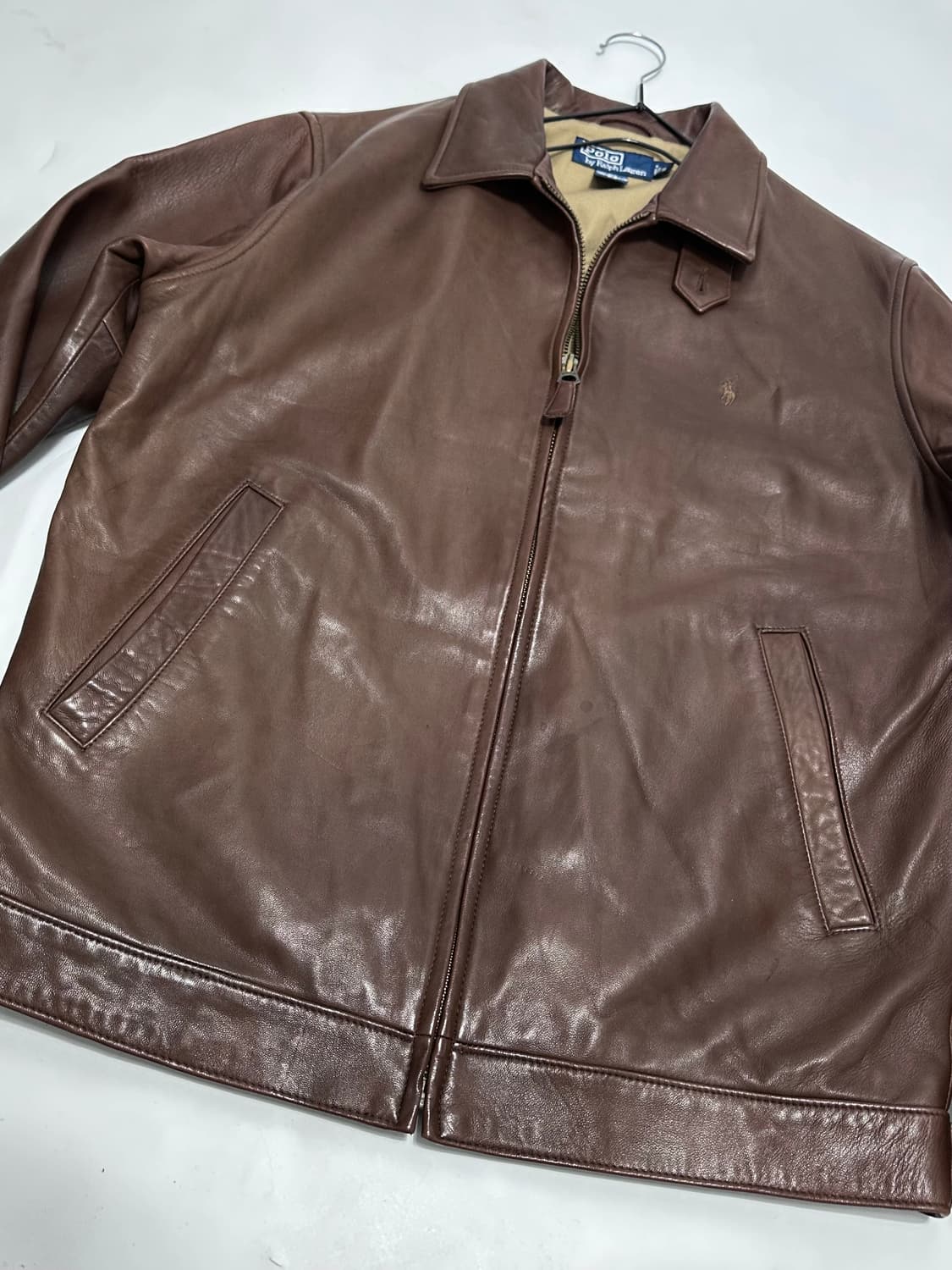 폴로 양가죽 램스킨 레더 자켓 브라운 상품이미지5