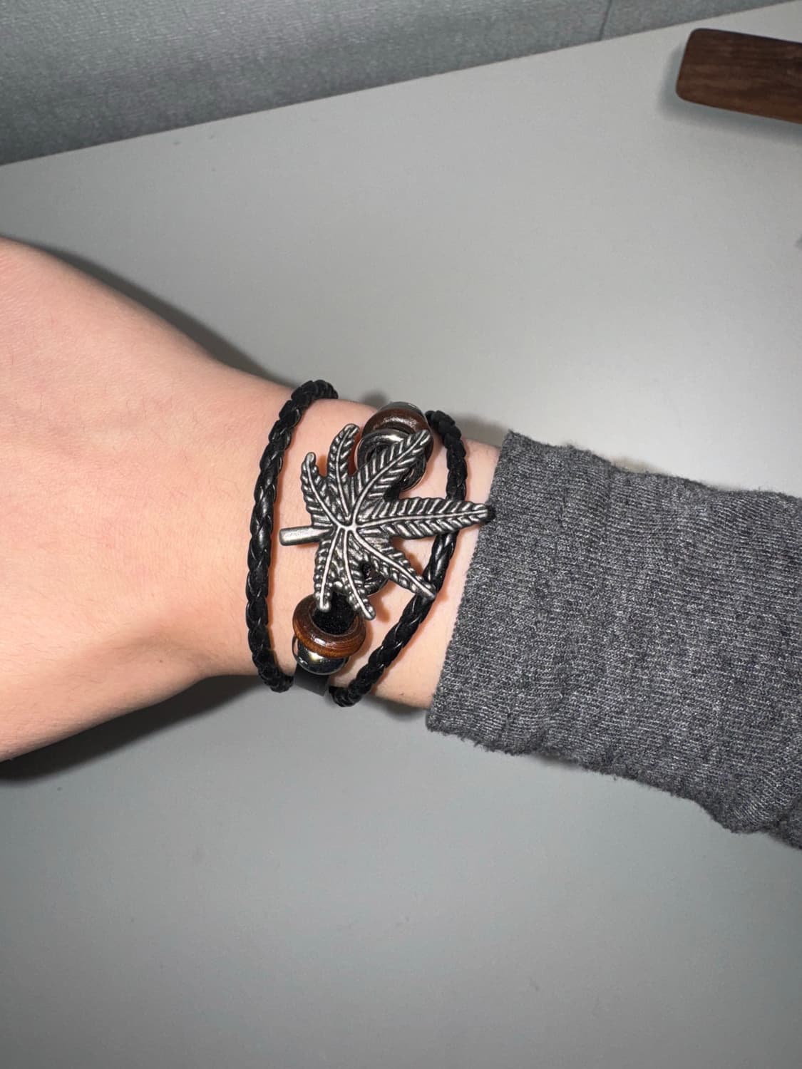 메탈 레더 브레이슬릿 상품이미지4