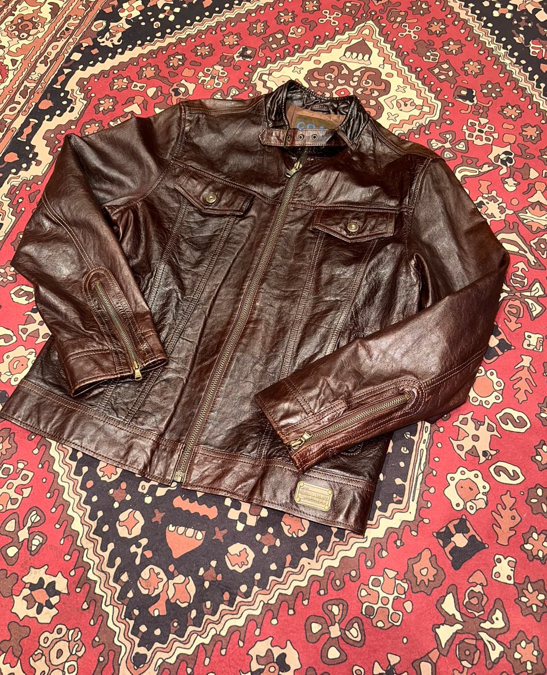 ( L ) 바이커자켓 바이커가죽 아메카지 빈티지가죽 레더자켓  상품이미지2