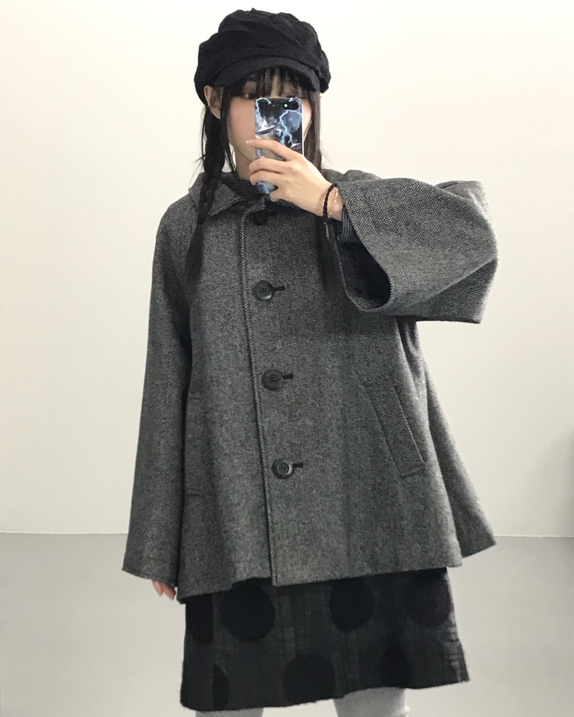 Heather Herringbone Short Coat 상품이미지2