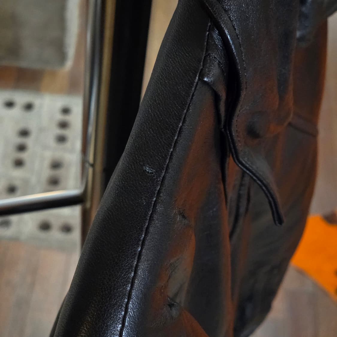 빈티지 리얼 레더 양가죽 봄버 자켓 상품이미지4