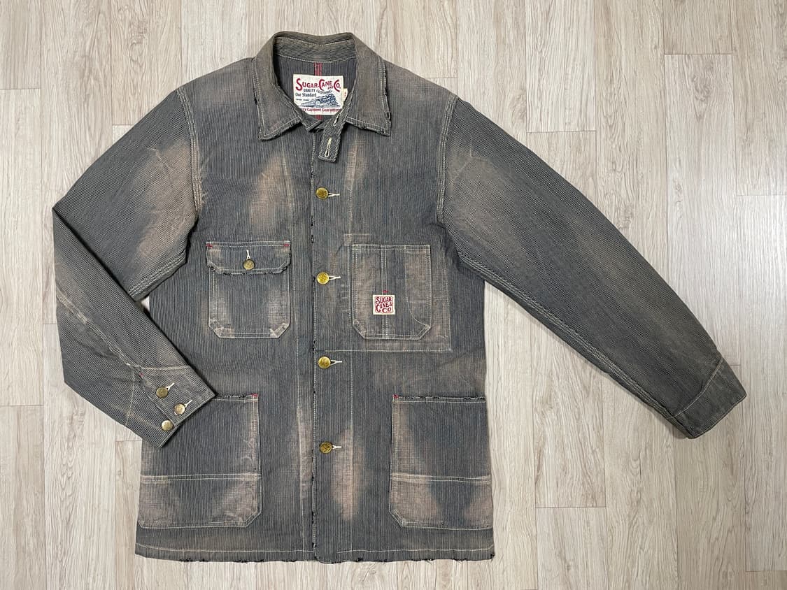 95~100) 40's 복각 슈가케인 히코리 빈티지 커버올(데드스탁) 상품이미지1