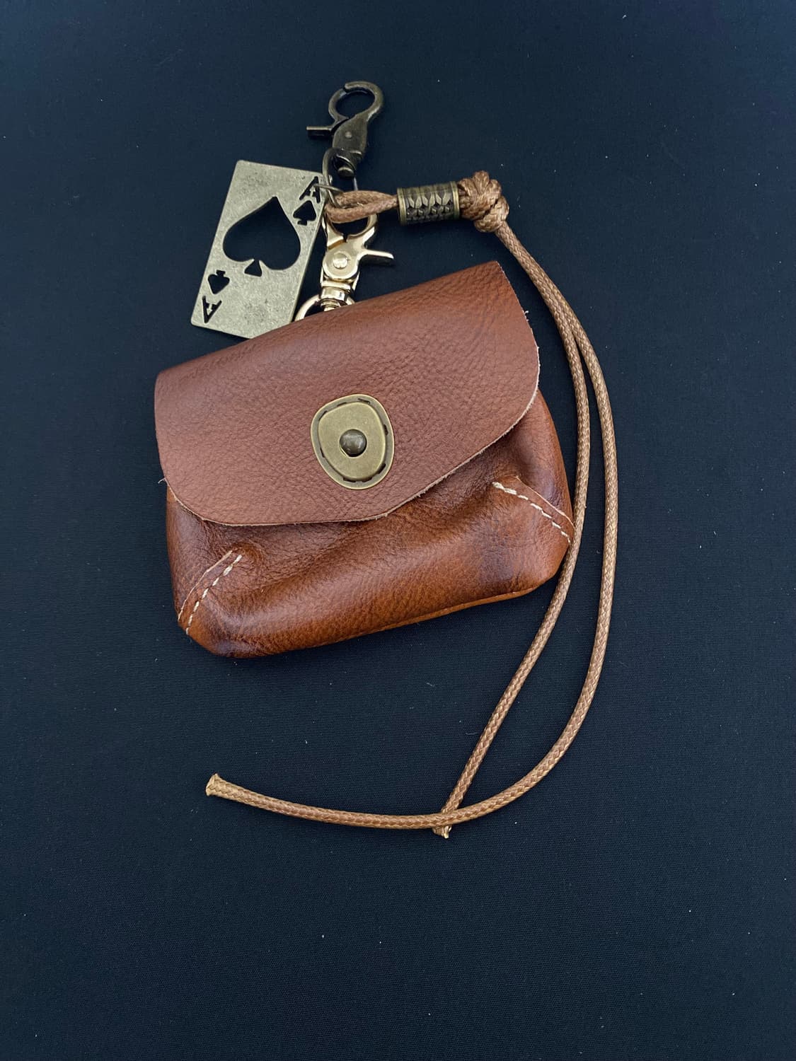 빈티지 소가죽 미니 파우치 키링 상품이미지4