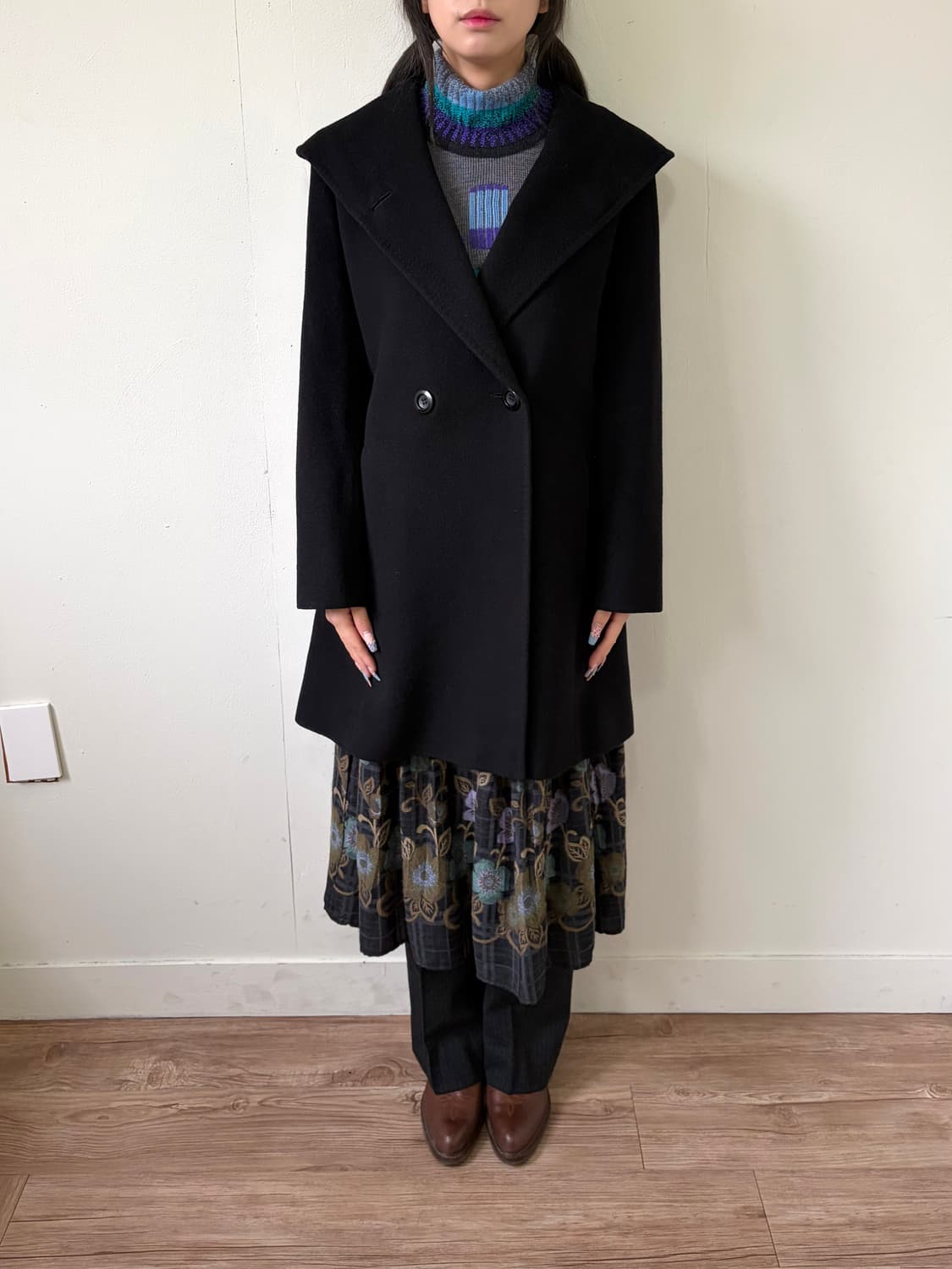 23 로로피아나 헤리티지 블랙 울 코트 상품이미지8