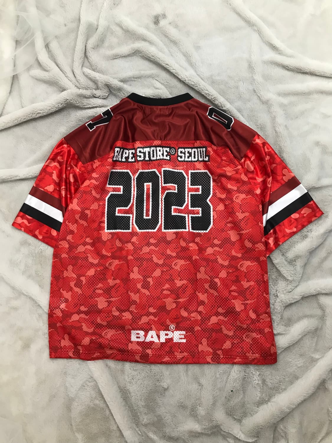 < Bape Red Camouflage Mesh Jersey ( 새상품  상품이미지10