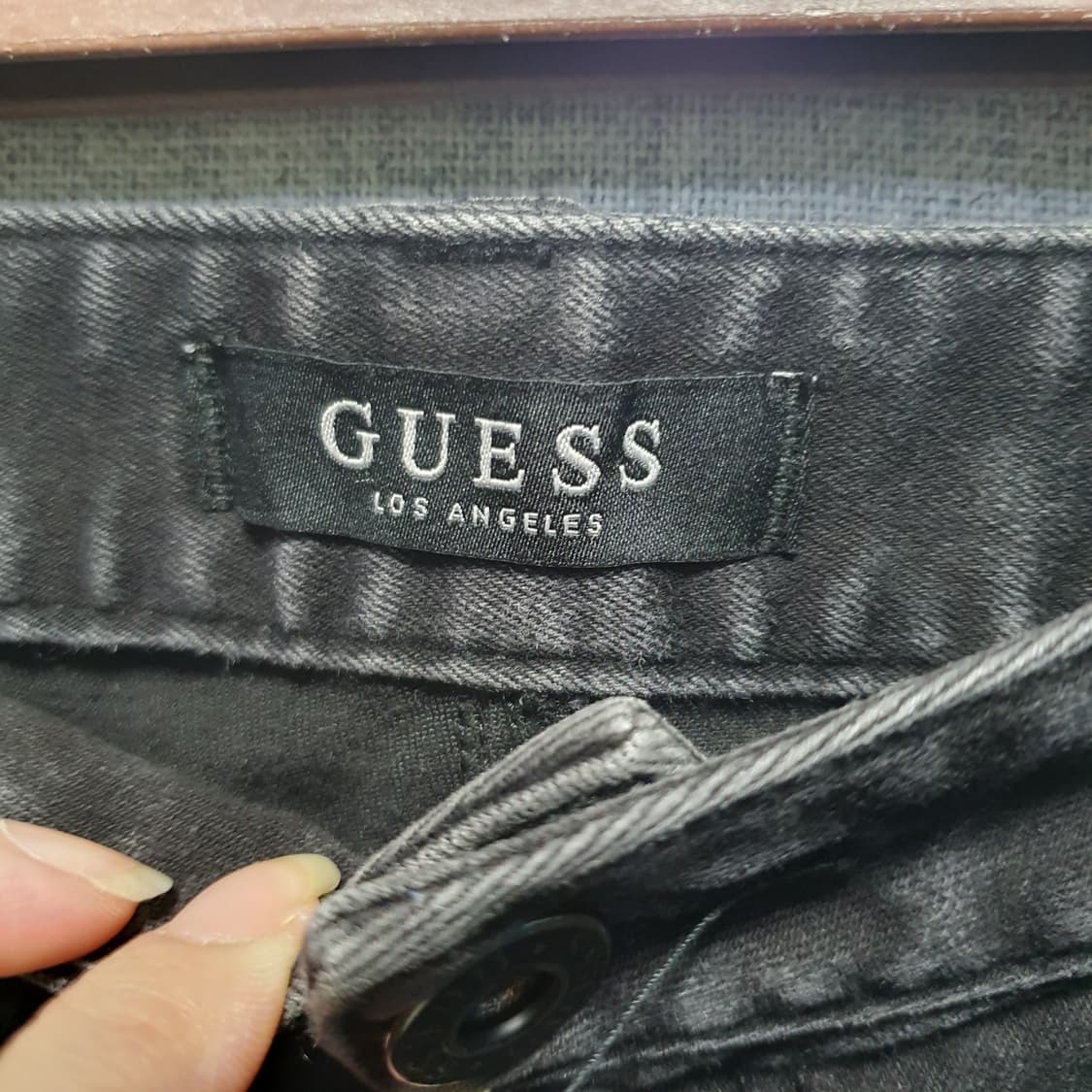 게스 남성 스판 데님  블랙 청바지  상품이미지5