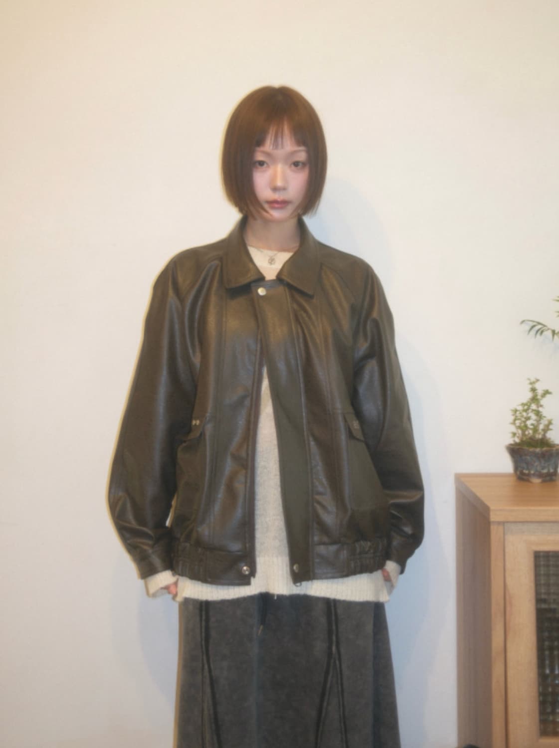 ason 애즈온 RILT LEATHER JACKET / BROWN 상품이미지1