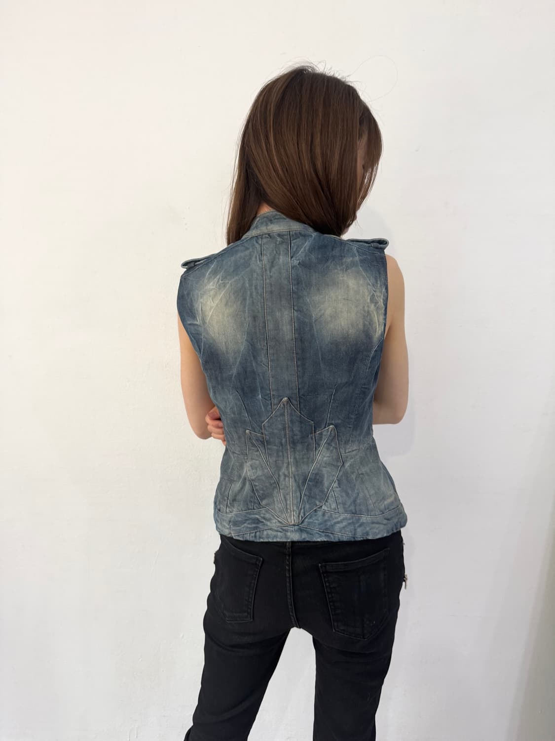 카발리 2000s 나폴레옹 워싱 데님 베스트 상품이미지2