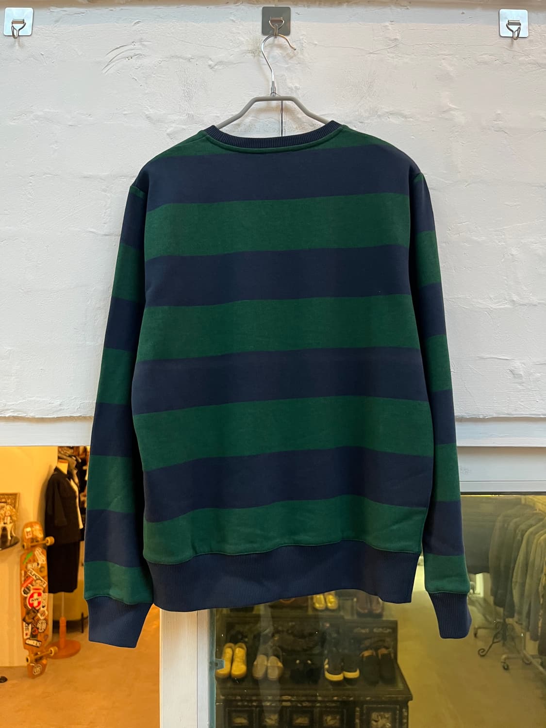 A.P.C 스트라이프 맨투맨 그린 네이비 S 상품이미지4