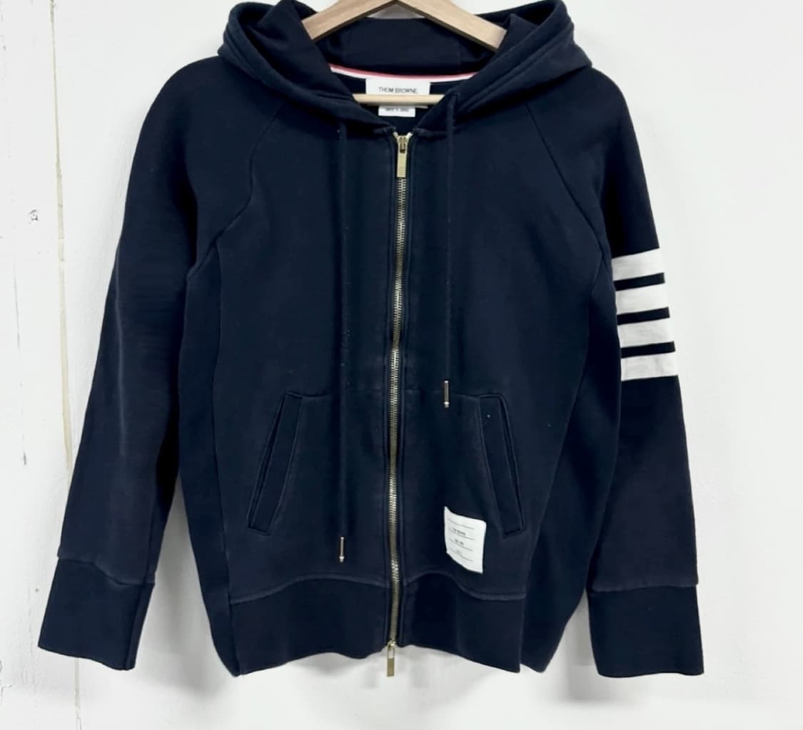 급처 톰브라운 네이비 사선 완장 후드집업 2 (M) 상품이미지1