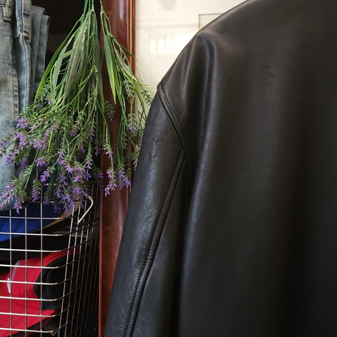 아르마니 레더 카코트 송가지 가죽자켓 레더 워크자켓 50 상품이미지8