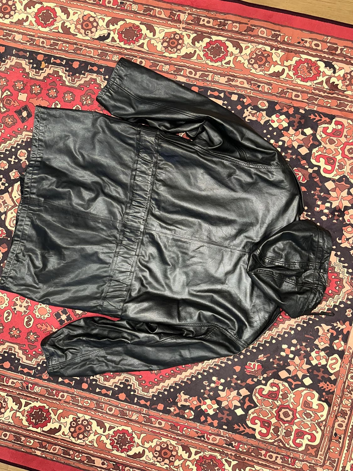 ( 2XL ) 가죽코트 가죽카코트 겨울코트 양가죽자켓 빈티지가죽 상품이미지8