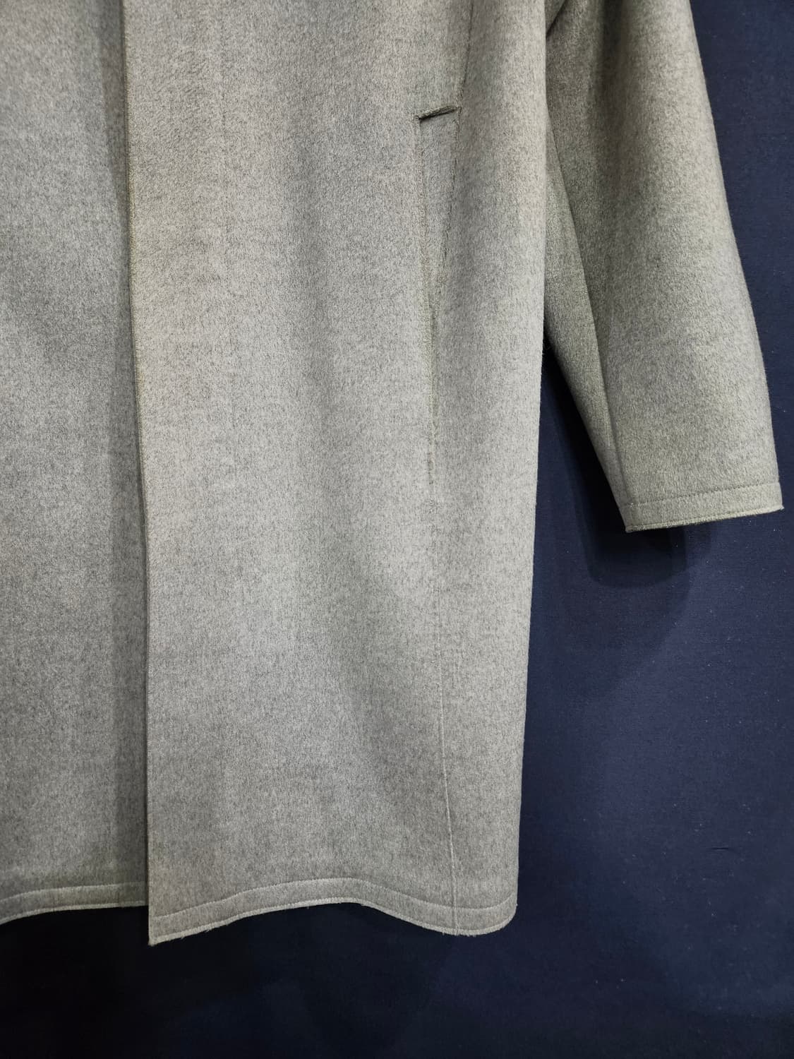 타임옴므 그레이 남성 세미오버핏 95 후드 하프코트  상품이미지6