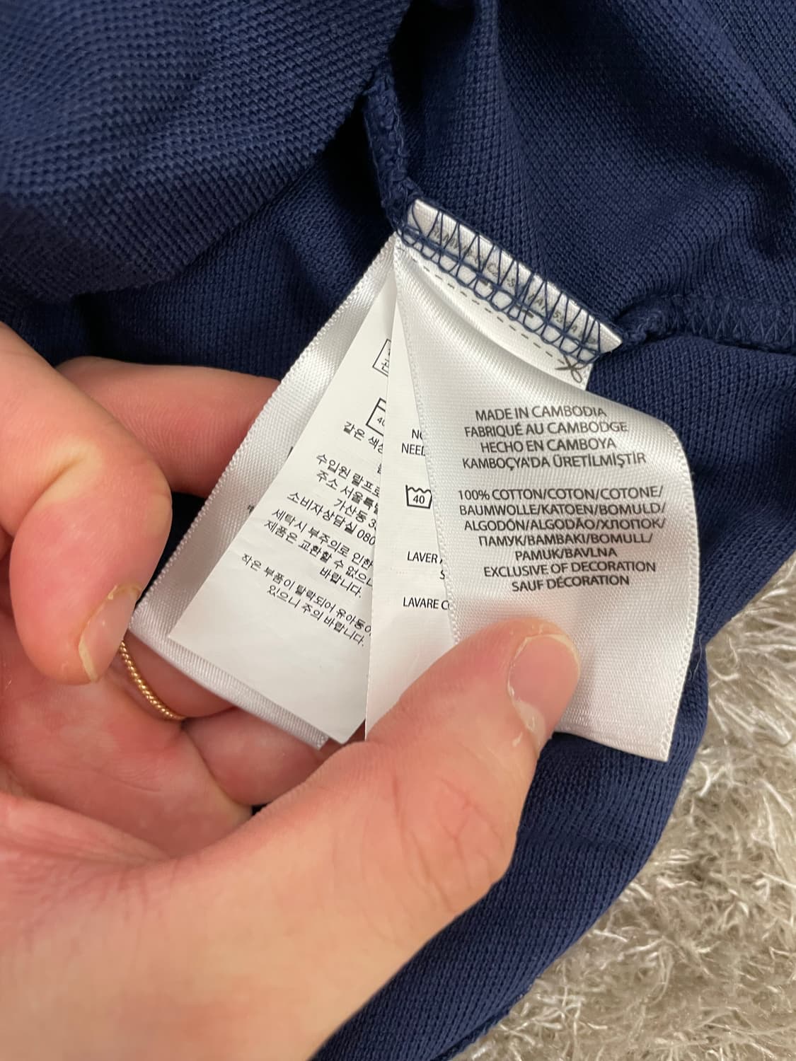 정품 폴로 긴팔 카라티 M(95) 상품이미지4