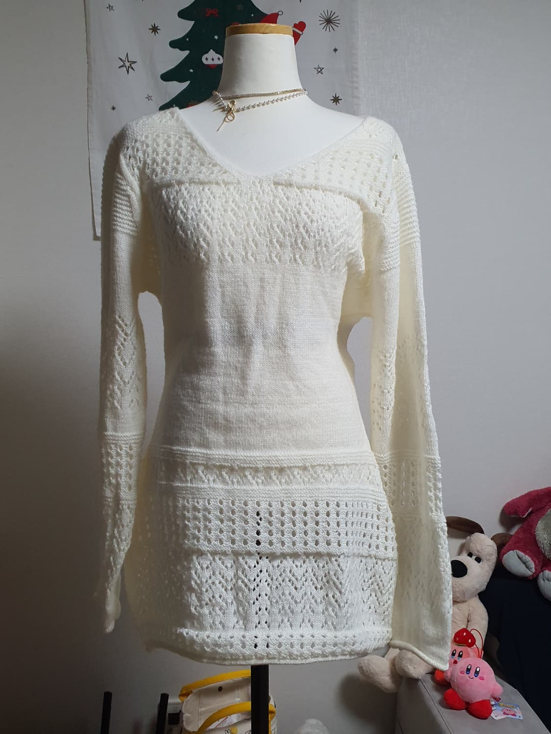 [빈티지] 아이보리 펀칭 니트 긴팔 상품이미지2