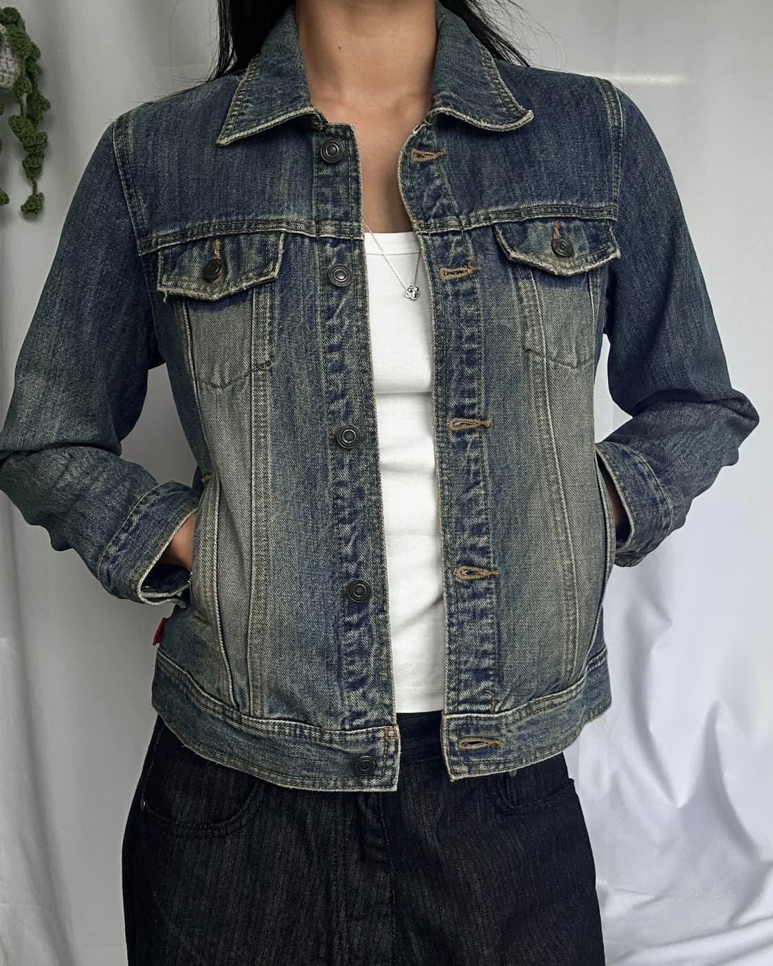 빈티지 옐로우틴 진청 데님자켓 상품이미지1