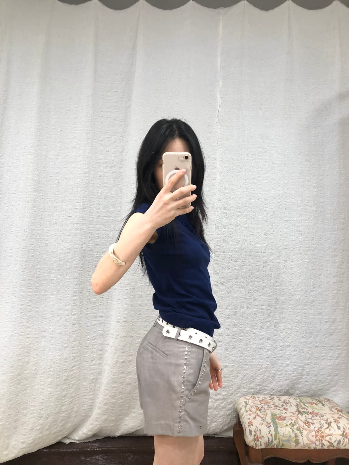 navy elegance collar top 상품이미지6